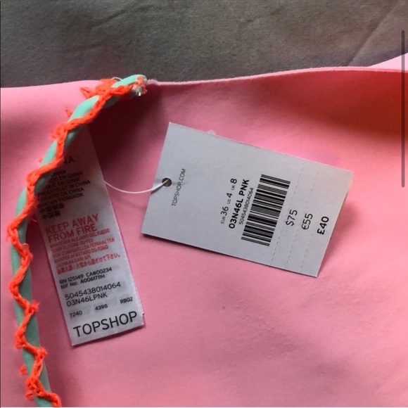 NWT TOPSHOP Aloha Swimsuit One piece 🌈☀️💗US Sz 4 - Picture 3 of 8